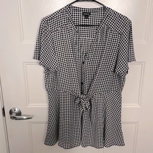 Houndstooth peplum blouse